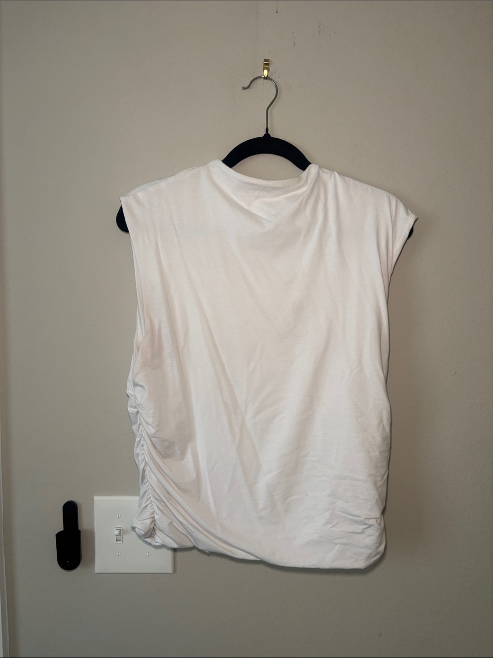 Abercrombie & Fitch Women's Sleeveless Ruched Side Tank Top - White